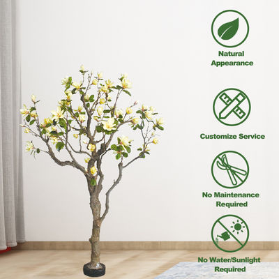 180cm Artificial Magnolia Tree Green And Yellow Mixed Spring Vibe For Shopping Mall