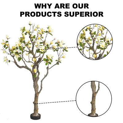 180cm Artificial Magnolia Tree Green And Yellow Mixed Spring Vibe For Shopping Mall