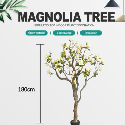 180cm Artificial Magnolia Tree Green And Yellow Mixed Spring Vibe For Shopping Mall