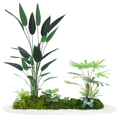 Evergreen Artificial Landscape Trees Traveller'S Palm Indoor Floor Plant Bush Preseved Moss