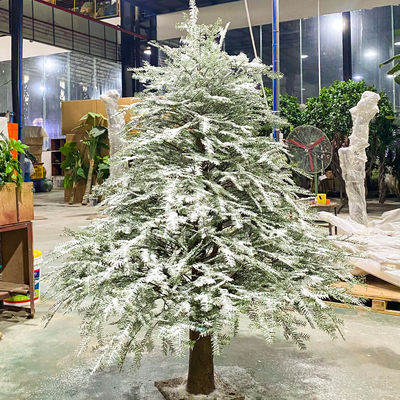 10m Height Artificial Yew Tree Fake Snow On Plants For Shopping Mall