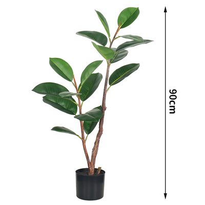 Artificial Potted Floor Plants Small Ficus Pandurata For Garden Decoration