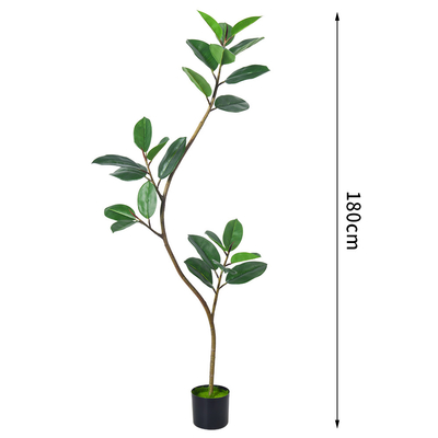 Artificial Potted Floor Plants Small Ficus Pandurata For Garden Decoration