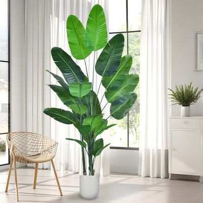 Faux Traveller's Palm Tree (artificial birds of paradise plant) - 180cm/210cm Realistic PE Leaf Artificial Plant for Indoor Outdoor Decor