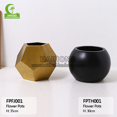 Indoor Outdoor Mental H30cm Round Plant Pot Artificial Plant Accessories