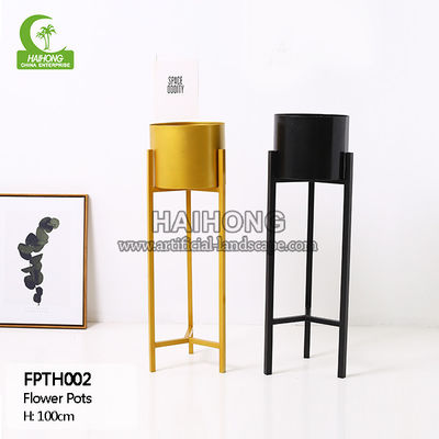 Indoor Outdoor Mental H30cm Round Plant Pot Artificial Plant Accessories