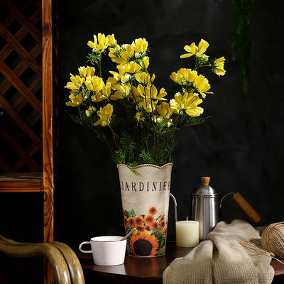 Pink Yellow Purple Colored Flower Fake Jasmine Vintage Lifelike Potted Plants