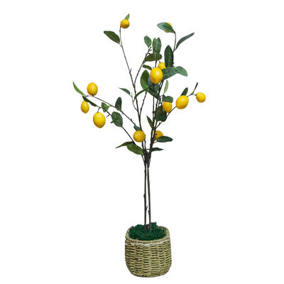 Lifelike 100cm Artificial Fruit Tree Indoor Potted Lemon Green Yellow Plant