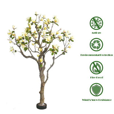 180cm Artificial Magnolia Tree Green And Yellow Mixed Spring Vibe For Shopping Mall