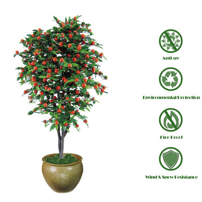 High Simulation Artificial Cherry Tree Red Fruits 160cm Custom Size Indoor Decor