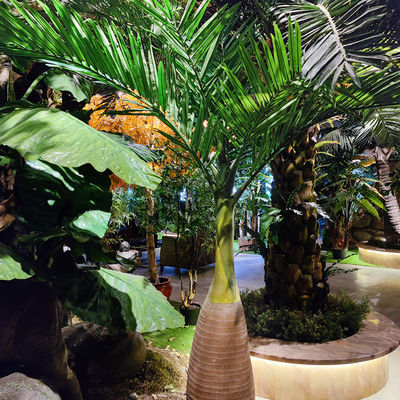 Custom Height Artificial Bottle Palm Tree Outdoor Landscpae Rainforest Theme Park Faux Plant