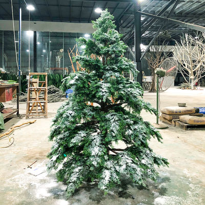 10m Height Artificial Yew Tree Fake Snow On Plants For Shopping Mall