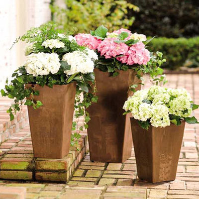 40cm Height Fiberglass Artificial Plant Pot For Garden Decoration