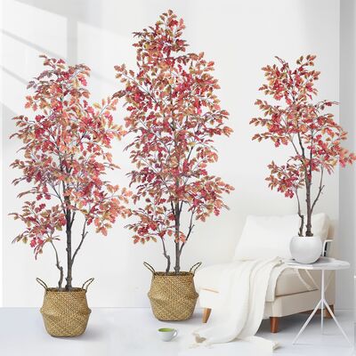 درخت بلوط پاییزی مصنوعی تجاری | 160 سانتی‌متر 185 سانتی‌متر 210 سانتی‌متر درخت برگ‌ریز پاییزی برای فضای هتل و رستوران