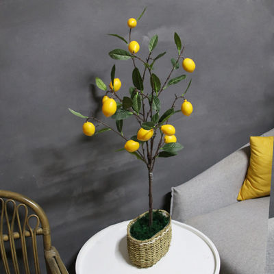 Lifelike 100cm Artificial Fruit Tree Indoor Potted Lemon Green Yellow Plant