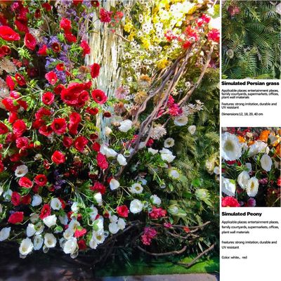 OEM 40cm Height Artificial Green Plant Wall Indoor Decorative